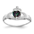 thumbnail image 1 of 14K White Gold Ring Band Themed (06) June Cubic Zirconia CZ Pink, Size 8, 1 of 5