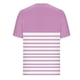 thumbnail image 6 of Short Sleeve Tops Women Going out Women Summer Blouses Dressy Striped Tops for Women Y2k Summer Tshirts Shirts for Women Oversized, 6 of 7