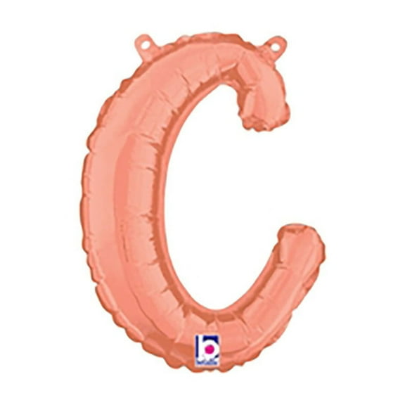 14 inch Script Letter C - Rose Gold (Air-Fill Only) Betallic Foil Mylar Balloon - Party Supplies Decorations