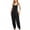 Black, variant on Azrian Womens Tops,Fashion Women Casual Cold Shoulder Jumpsuit Solid Button Suspender Jumpsuits Wide Pocket Leg Pant