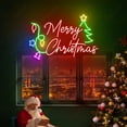 thumbnail image 3 of Merry Christmas  Sign LED Decor Dimmable Tree  Light up Sign for Bar Pub Club Home Bedroom Office Restaurant Christmas Home Indoor New Year Party (19.6 * 13.7 In), 3 of 9