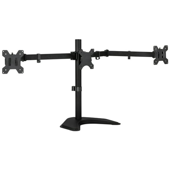 Mount-it! Triple Heavy Duty Monitor Stand, Fits 17"-27" Computer Screens, Freestanding Full Motion