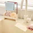 thumbnail image 4 of Kchsji Stainless Countertop Draining Rack with Dishcloth Holder, Compact, Removable Tray, Ventilated, Space‑Saving, Wall or Cabinet Fit, Kitchen Sink Organizer, Multi‑Color, 4 of 6
