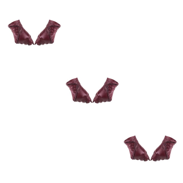 Qarigey 2 uds guantes de conducción de cuero para mujer invierno tendencia de moda elasticidad simplicidad manoplas impermeables vacaciones en Type1 NO1