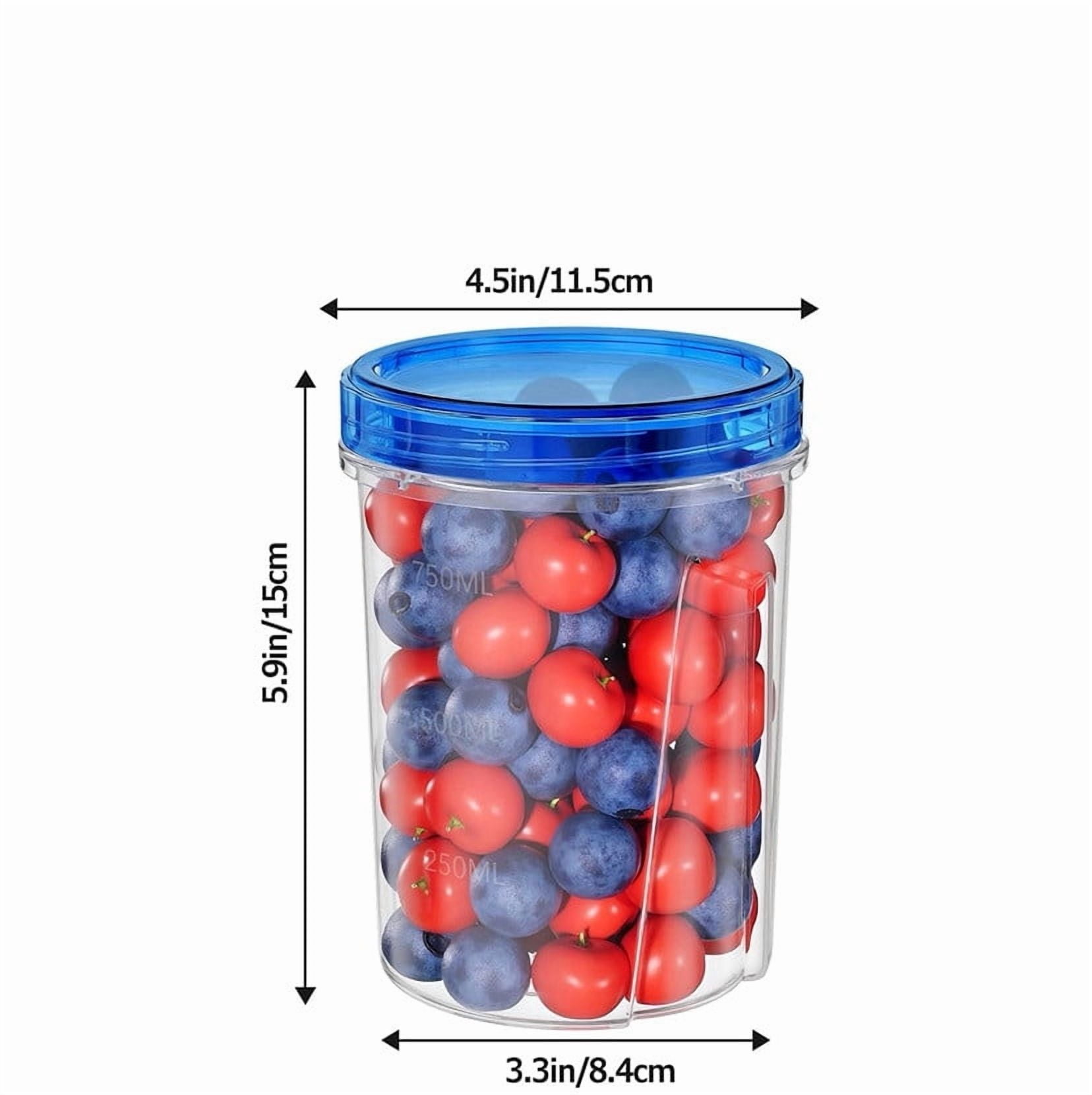 Round Plastic Food Storage Container Set, Airtight Leak-Proof Meal Prep Box, Microwave Freezer Fridge Safe for Food Storage and Kitchen Organization