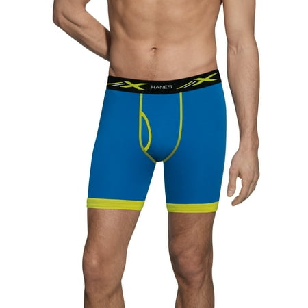 Mens X-Temp Active Cool Long Leg Boxer Brief, 4 Pack