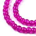 thumbnail image 2 of 1Strand Crackle Glass Beads Strands Round Fuchsia 8mm Hole: 1.3~1.6mm 31.4 inch, 2 of 3