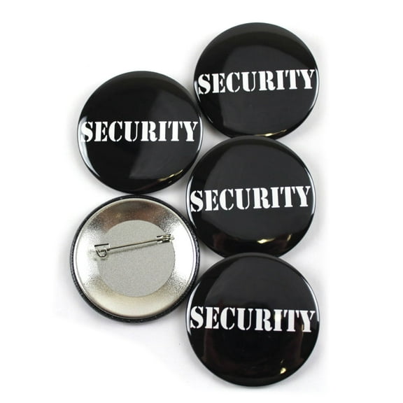 Event Security Guard Personnel ID Badge Business Pinback Buttons - 2.25 Inch Round - 5 Pack
