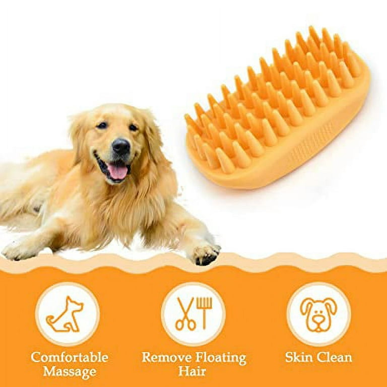 Dog Bath Brush Dog Grooming Brush, Pet Shampoo Brush Massage Rubber Comb  with Adjustable Ring Handle for Short Long Haired Dogs and Cats - Yahoo  Shopping
