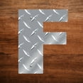 thumbnail image 1 of Deco Gables Designs Letter F Hanging Metal Wall Decor Durable Polished Aluminum Diamond Tread Pattern for Home Living Room Bedroom Garage Basement Indoor Outdoor with Mounting Hardware 7 inches Tall, 1 of 7