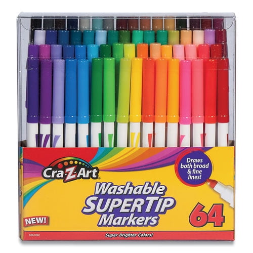 Assorted Colors, Crayola Washable Super Tips Markers Broad/Fine Bullet Tip 