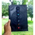 thumbnail image 2 of Handcrafted Embossed Design Vintage Leather Bound Journal Seven Chakra Stone Diary Blank Notebook For Men & Women, 2 of 7