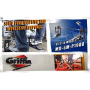 Double Kick Drum Pedal for Bass Drum by GRIFFIN - Deluxe Twin Set Foot Pedal - Quad Sided Beater Heads - Dual Pedal Two Chain Drive Hardware by