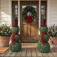 thumbnail image 2 of Boxwood Snowman Topiary Christmas Decoration, Multicolor, 32", by Holiday Time, 2 of 5