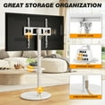 thumbnail image 6 of RTVR Mobile Floor TV Stand with Round Wooden Base for 32-65 inch Screens, Portable Swivel Tilt Adjustable TV Cart, White, 6 of 12