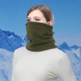 thumbnail image 2 of cycling neck warmer windproof winter cold weather outdoor motorbike riding warm 3-in-1 multifunction plush face guard drawstring hat neck gaiter scarf, 2 of 6