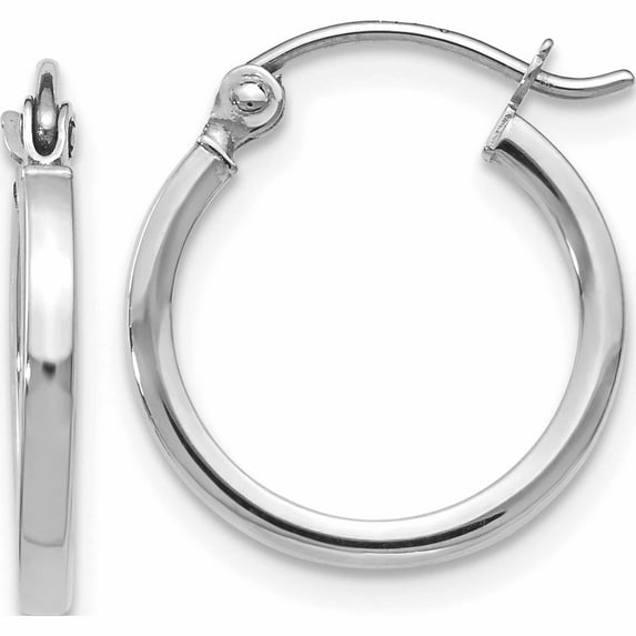 10K White Gold Jbsp's Polished Hoop Earrings (16 X 15) Made In Indonesia 10le395