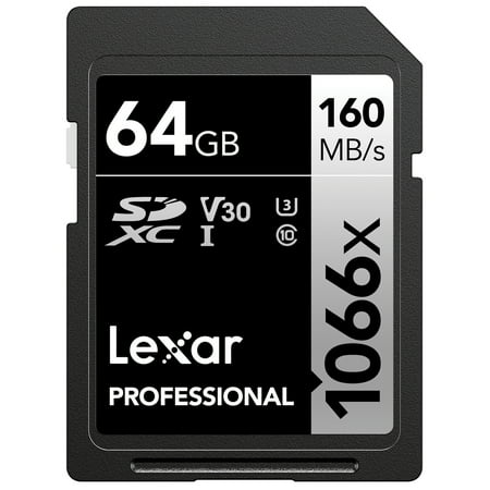 UPC: 0843367122370 | Lexar LSD1066064G-BNNNU Professional Silver Series 1066x SDXC UHS-I Card (64 GB)
