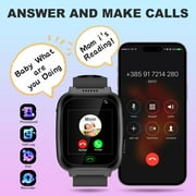TOPCHANCES Kids Smart Watch for Boys Girls, Touch Screen Smartwatch with Call, 8 Games, Camera, Video, Calculator, Music Player (Black)