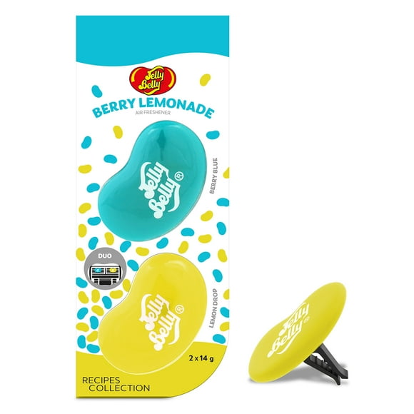 Jelly Belly Duo Car Air Freshener Vent Clips, Berry Lemonade Scent, 2 Pack