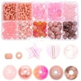 thumbnail image 1 of Shisuyan Jewelry Spacer Beads Imitation Jade Beads Pink Plastic 1Set 0.3X0.3In, 1 of 9