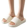 thumbnail image 4 of pwidon Womens Slippers Perforated Hollow Slides One Piece EVA Anti-Odor Massage Insole Bath Pool Walking Sandals White 36, 4 of 5