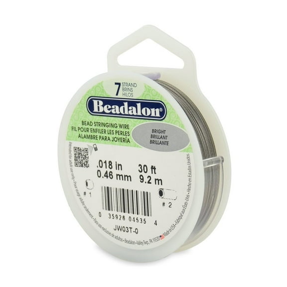Bright Silver Beadalon Beading Wire .018" Thickness 7 Strand (30 Feet)