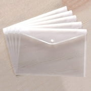 File Folder Pockets File Jacket Plastic Envelope Flat Document Letter Organizer with Snap Button Closure A4 Letter Size (Pack of 5, Transparent)