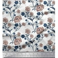 thumbnail image 1 of Soimoi Modal Satin Fabric Leaves & Rose Floral Printed Craft Fabric by the Yard 42 Inch Wide, 1 of 1