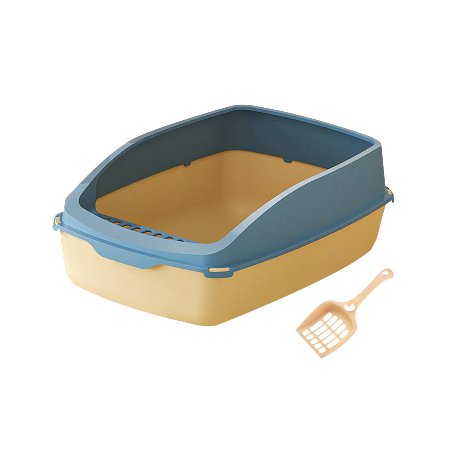 Gazechimp Cat Travel Anti ing Semi Closed Kitty Litter Pan Cat Toilet for yellow and blue