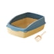 thumbnail image 4 of Caja de arena para gatos, inodoro para gatos, caja de arena para gatos, arena para gatos semicerrada, bandeja de arena para gatos con parte superior amarillo y azul, 4 of 9