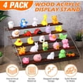 thumbnail image 3 of Queekay 4 Pack Acrylic Wood Display Stand Wooden Tiered Display Shelf Clear Acrylic Organizer Shelves Rack Step Riser Ladder Stand for Figure Cupcake Perfumes Desserts (15.7 Inch, 5 Tier), 3 of 7