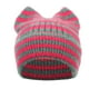 thumbnail image 1 of Gorro de lana con orejas de rayas y forma de pan al vapor para niños, gorro de invierno grueso con protección para las orejas, gorro de mujer, 1 of 2