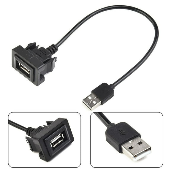 Dashboard Flush Mount USB Auto Male-To-Female Extension Cable Adapter Fits For Toyota USB Car Electronics