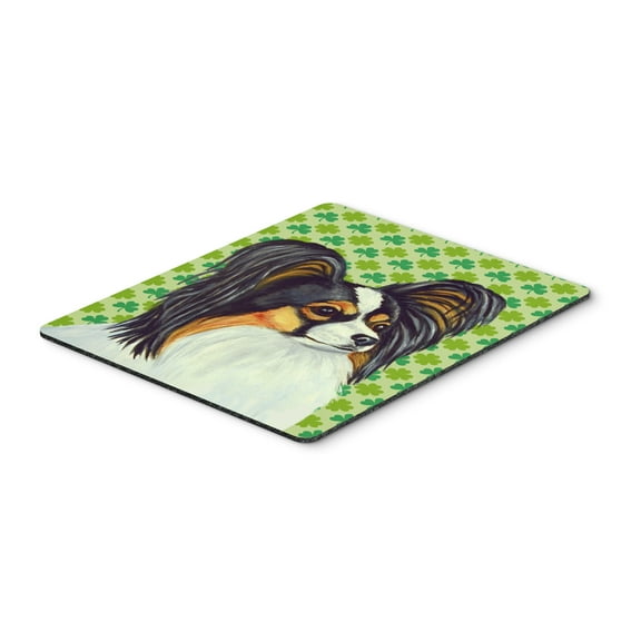 Carolines Treasures LH9210MP "Papillon St. Patricks Day Shamrock Portrait Mouse Pad Hot Pad or Trivet" Large multicolor