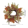 thumbnail image 4 of Autumn Pumpkin Candle Ring for Fall Table Decor, Artificial Harvest Wreath with Maple Leaves, Rustic Candle Holder for Mantel and Centerpiece, 4 of 6