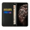 thumbnail image 6 of SaniMore for Samsung Galaxy A15 Wallet Case, Wrist Strap Magnetic Clasp, Card Slots Carbon Fibre Skin Shockproof TPU Anti-drop Anti-scractch Stand Business Full Body Protective Shell, Black, 6 of 8