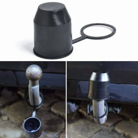 2Pcs Black Tow Bar Ball Cover Cap Towing Hitch Towball Protective Tool Pvc Cover