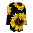 thumbnail image 4 of Susanny Casual Tops for Women Trendy Floral Elbow 3/4 Length Sleeve Oversized T Shirts Women Half Sleeve V Neck Womens Dress Shirts Work Blouses Women Saffron M, 4 of 4