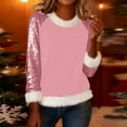 thumbnail image 2 of Cavosen Blouses for Women Dressy Casual Sequin Sparkly Glitter Club Long Sleeve Crew Neck Tops Solid Shirt Loose Spring Elegant Tops, 2 of 6