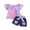 Purple, variant on Canrulo Baby Toddler Girls Floral Short Sleeve Tops T-Shirt Vest Denim Shorts Set Kids 1T 2T 3T 4T 5T 6T Clothes Summer Outfits
