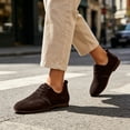 thumbnail image 2 of Womens Leather Sneakers Wide Toe Box Oxfords Flats Dressy Comfortable Round Toe Non Slip Business Work Loafers Retro Casual Lace up Soft Soled Cushion Lightweight Shoes Coffee 7.5, 2 of 6