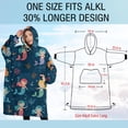 thumbnail image 4 of Oversized Wearable Blanket Hoodie,Dark Blue Mermaid Pattern Sherpa Blanket Hoodie with Super Pockets,Super Warm Fuzzy Pullover for Women & Men, 4 of 6