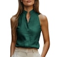 thumbnail image 2 of Womens Dressy Business Casual Blouse Mock V Neck Sleeveless Shirts Tunic Work Shirt Summer Solid Color Tank Tops, 2026 New Limited Time Offer, Under 10 Dollars, 2 of 6