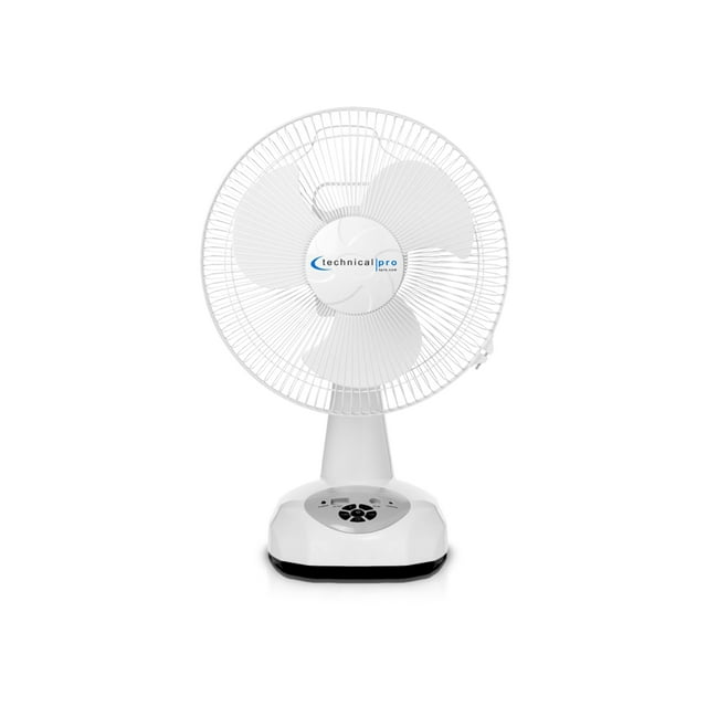 Technical Pro Ventilateur de Table Rechargeable 12” avec Veilleuse LED et Powerbank