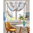 thumbnail image 3 of Waterfall Valances for Windows, Blue Coastal Kitchen Sheer Valance Curtains, Summer Beach Starfish Shell Coral Rod Pocket Elegant Swag Valances for Living Room Bedroom, 47.2"x38.5", 2 Panel, 3 of 8