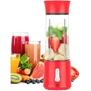 Portable Blender, Mini Blenders Personal Mixer Fruit Rechargeable with USB, One-Click Cleaning 6-Blade Fruit and Vegetable Juicer for Outdoor Home Travel 500ML,Red