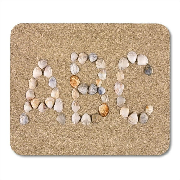 POGLIP Writing Letter Alphabet from Shell Sand ABC Mousepad Mouse Pad Mouse Mat 9x10 inch