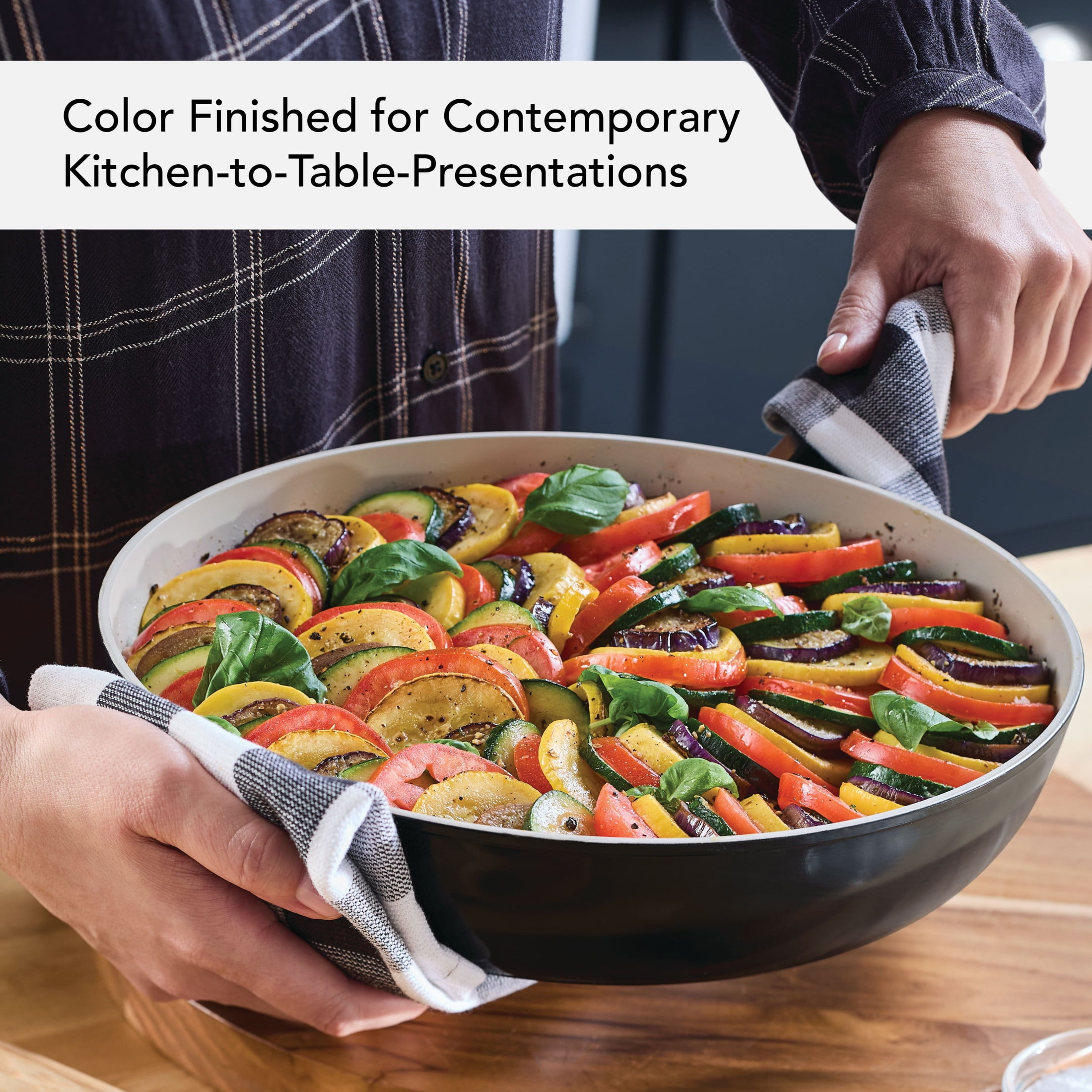 KitchenAid Ceramic Forged 10 Pcs Nonstick Cookware Set, Dishwasher Safe and Oven Safe to 500°F, Onyx Black
