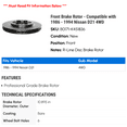 thumbnail image 2 of Front Brake Rotor - Compatible with 1986 - 1994 Nissan D21 4WD 1987 1988 1989 1990 1991 1992 1993, 2 of 2